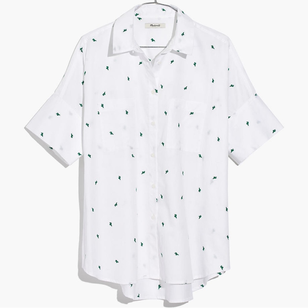 Madewell Embroidered Cactus Courier Shirt, medium